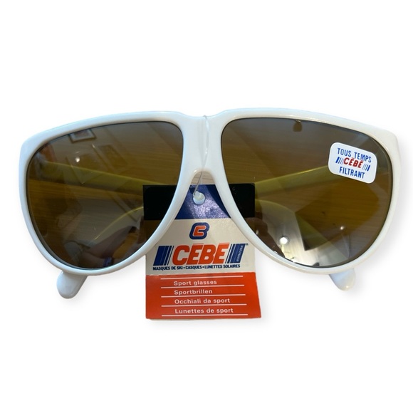 Vintage CEBE White Sunglasses, Aviator Style, Deadstock, Made in France, Unisex‎